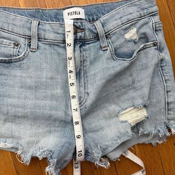 New Pistola Distressed Size 28 Denim Shorts medium wash sold for out NWOT - Picture 8 of 13